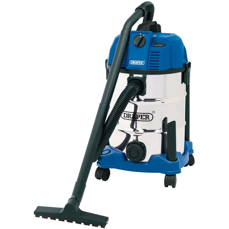 Draper Wet and Dry Vacuum Cleaner with Stainless Steel Tank, 30L, 1600W 20523 Draper - Dynamic Drive