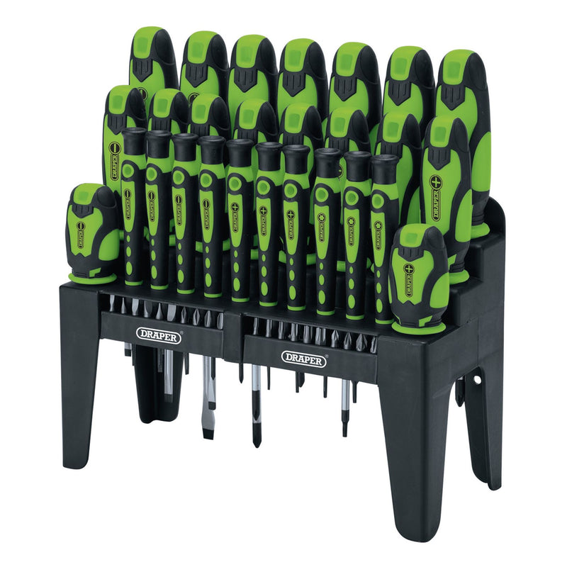 Draper Soft Grip Screwdriver and Bit Set, Green (47 Piece) 16760 Draper - Dynamic Drive