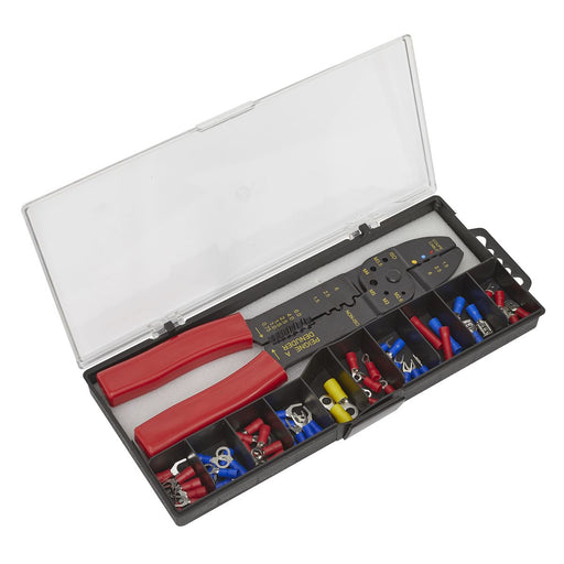 Siegen Crimping Tool Set with Insulated Terminals Wire Stripper Screw Cutter Siegen by Sealey  - Dynamic Drive
