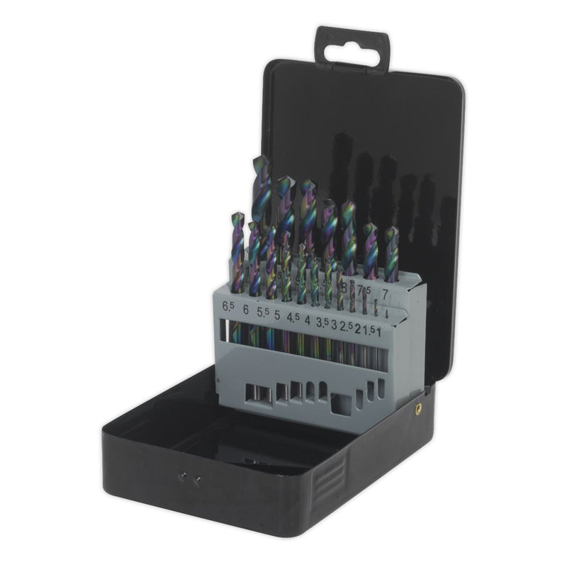 Seigen by Sealey HSS Drill Bit Set 19pc Edge Ground Metric DIN 338 S0868 Seigen by Sealey  - Dynamic Drive