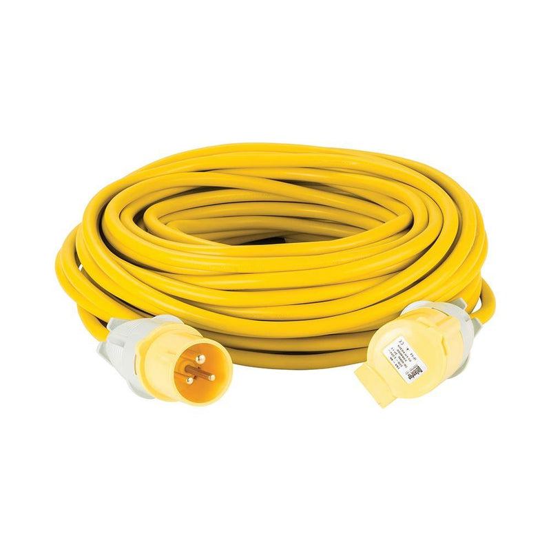 Defender Extension Lead Yellow 2.5mm2 16A 25m 110V Defender - Dynamic Drive