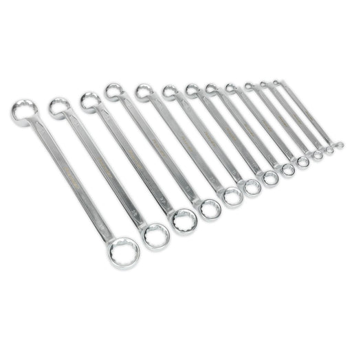 Sealey Offset Double End Ring Spanner Set 12pc Metric AK6328 Sealey - Dynamic Drive