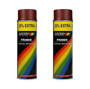 2 x Genuine Motip Red Primer Filler Spray Paint Red 500Ml Motip  - Dynamic Drive