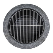 Dellonda Round MgO Fire Pit with BBQ Grill Ø75cm Safety Mesh Screen - Dark Grey Dellonda - Dynamic Drive
