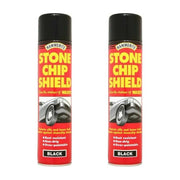 2 x Hammerite Stone Chip Car Shield Aerosol Spray Protector 600ml Black Hammerite - Dynamic Drive