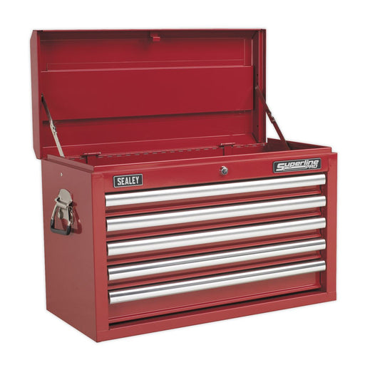 Sealey Topchest 5 Drawer with Ball-Bearing Slides Red AP33059 Sealey - Dynamic Drive