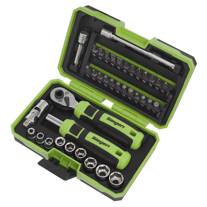Siegen Siegen Socket & Bit Set 1/4"Sq Drive 38pc S01255 Siegen - Dynamic Drive