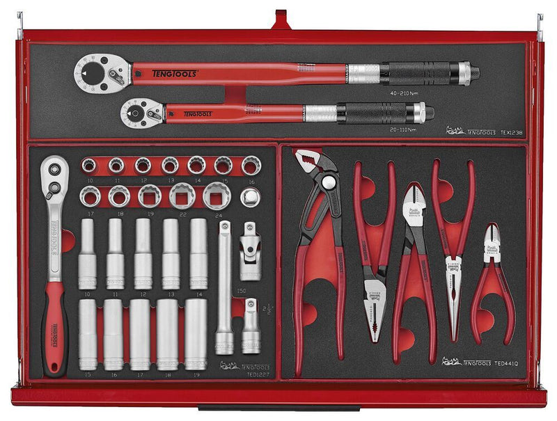 Teng Tools 26" PRO35™ stack FOAM tool kit 418 pieces red Town Tools - Dynamic Drive