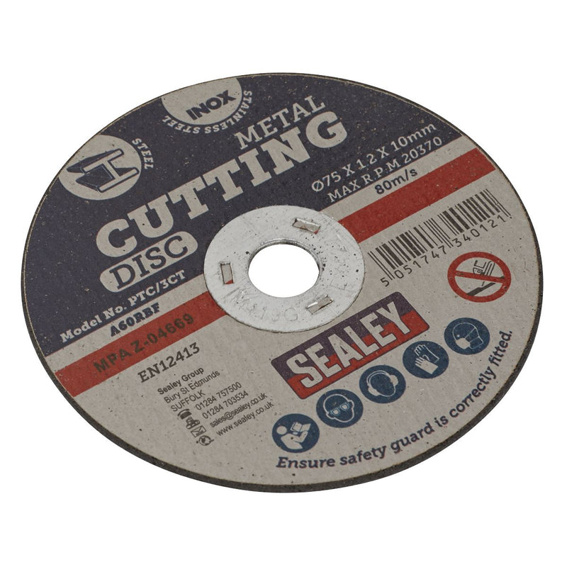 Sealey Cutting Disc75 x 1.2mm10mm Bore PTC/3CT Sealey - Dynamic Drive