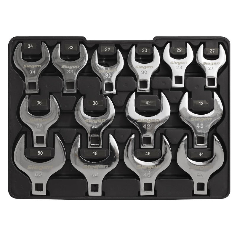 Seigen by Sealey Crow's Foot Open End Spanner Set 14pc 1/2"Sq Drive Metric Sealey  - Dynamic Drive
