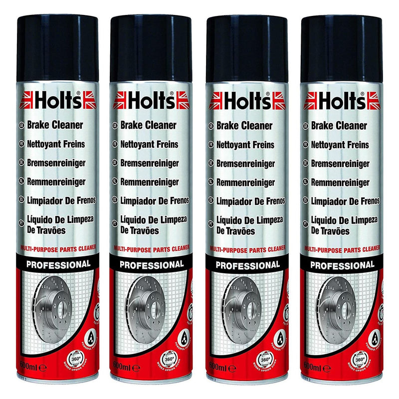 4x Holts Professional Brake & Clutch Cleaner Spray Grime Degreaser Remover 600ml Holts - Dynamic Drive
