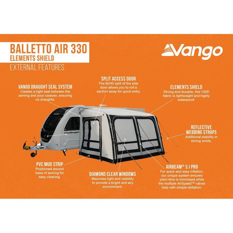 Vango Balletto Air 330 Elements Shield Caravan Awning Vango - Dynamic Drive