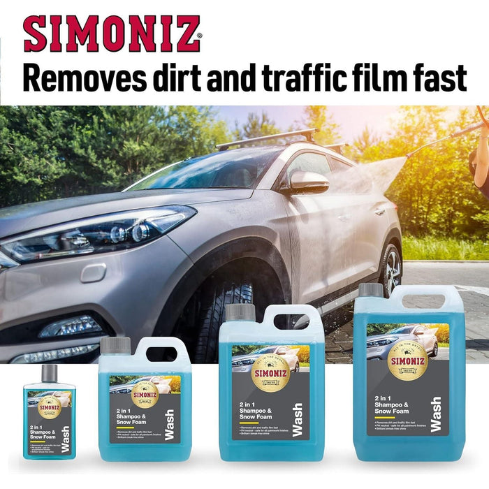 Simoniz Car Shampoo & Wax Removes Dirt Streak-Free Cleaner 5L pH Neutral Town Tools - Dynamic Drive