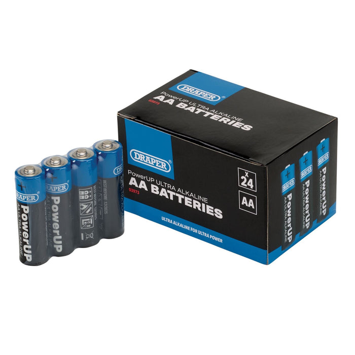 Draper PowerUP Ultra Alkaline AA Batteries (Pack of 24) 03973 Draper - Dynamic Drive