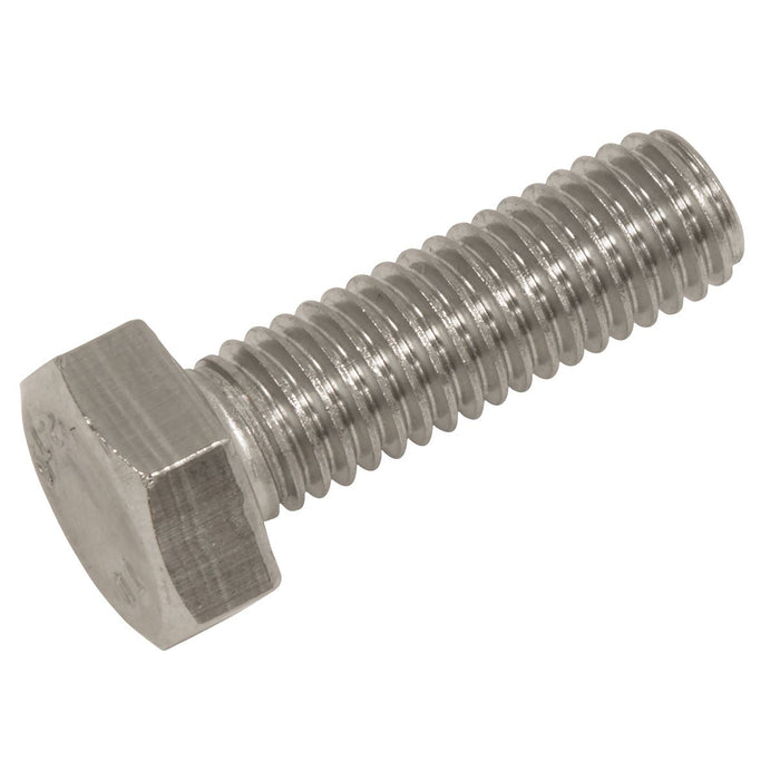 Sealey Stainless Steel Hex Head Set Screw DIN 933 - M8 X 25 A2 - Pack of 50 Sealey - Dynamic Drive