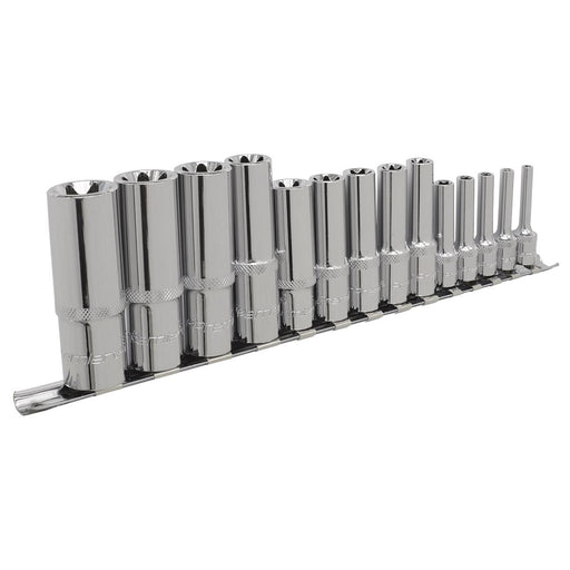Sealey TRX-Star* Socket Set 14pc Deep 1/4", 3/8" & 1/2"Sq Dr E4-E24 AK6114 Sealey  - Dynamic Drive