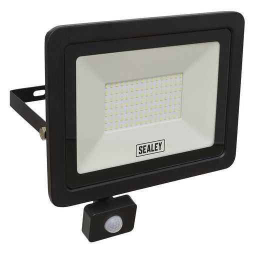 Sealey Extra Slim Floodlight with PIR Sensor 100W SMD LED Sealey  - Dynamic Drive