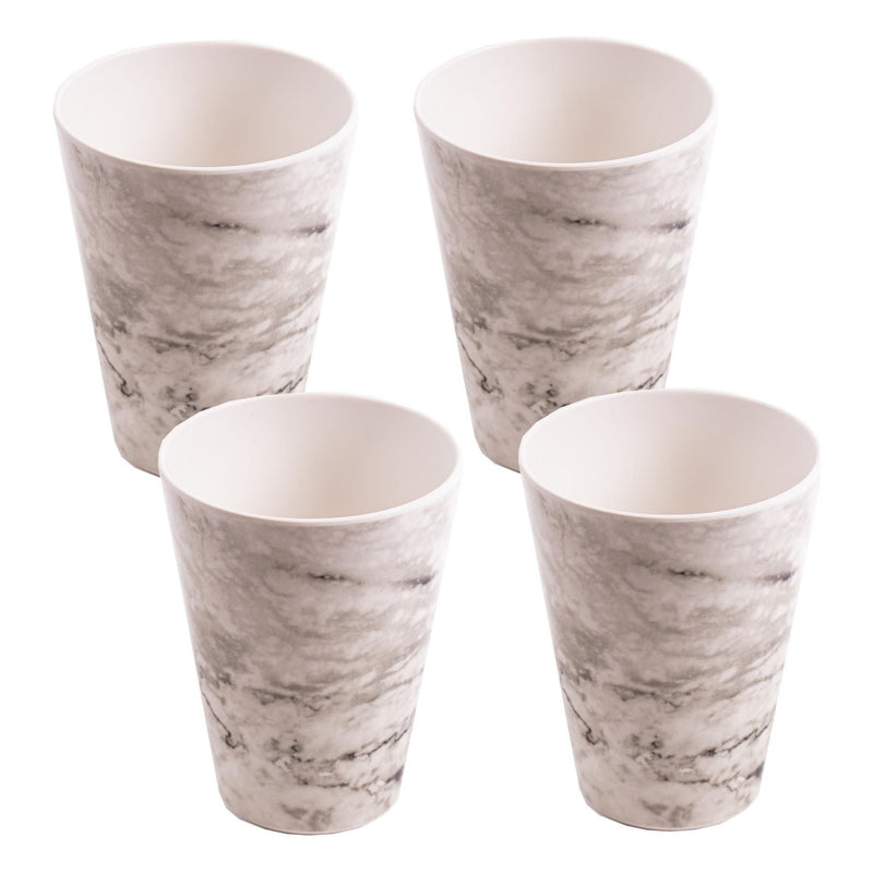 4 x Reusable Plastic Melamine Granite Pattern Tumbler Beaker Cup for Camping Picnic UK Camping And Leisure - Dynamic Drive