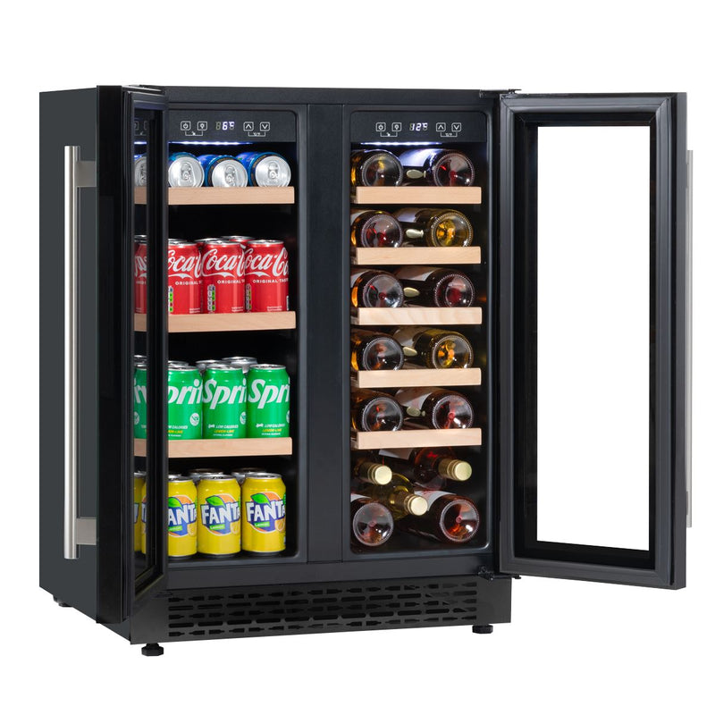 Baridi 40 Bottle/120 Can Freestanding Dual Zone Wine Fridge & Cooler 60cm Baridi - Dynamic Drive
