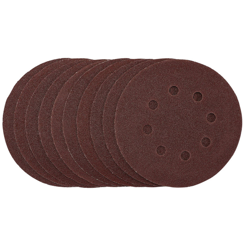 Draper Punched Sanding Discs, 125mm, Hook & Loop, 80 Grit, (Pack of 10) 54755 Draper - Dynamic Drive