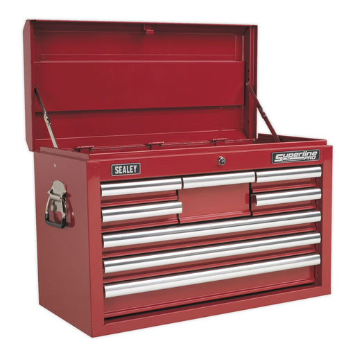 Sealey Topchest 8 Drawer with Ball-Bearing Slides Red AP33089 Sealey - Dynamic Drive