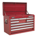 Sealey Topchest 8 Drawer with Ball-Bearing Slides Red AP33089 Sealey - Dynamic Drive