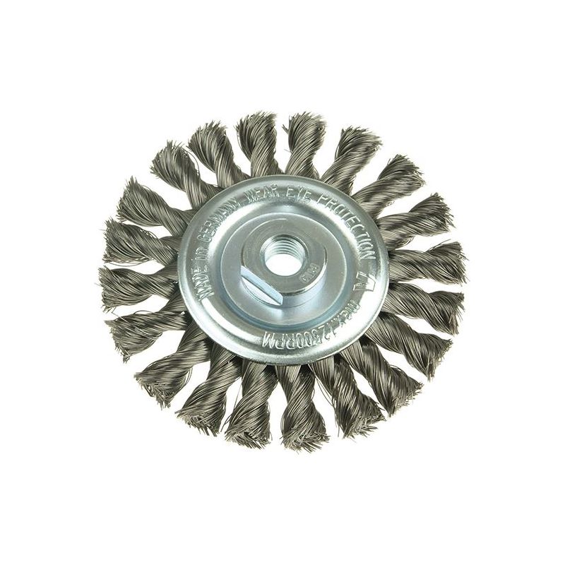 Lessmann Knot Wheel Brush 115 x 14mm M14 Bore, 0.35 Steel Wire Lessmann - Dynamic Drive