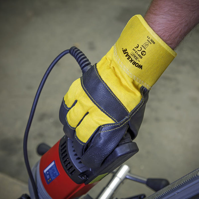 Sealey Rigger's Gloves Hide Palm Pair SSP13 Sealey - Dynamic Drive