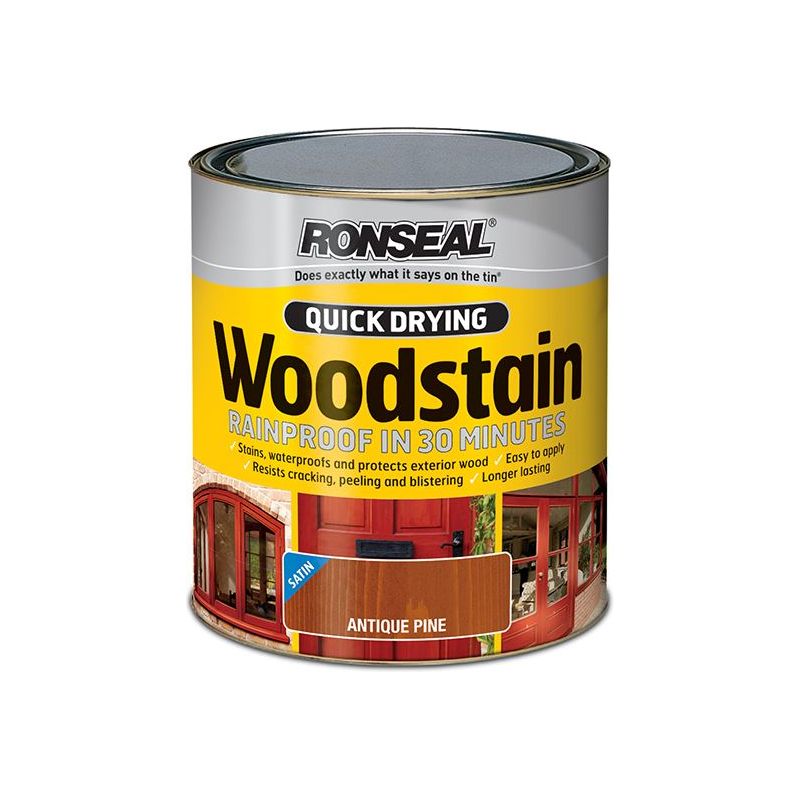 Ronseal Quick Drying Woodstain Satin Dark Oak 750ml Ronseal - Dynamic Drive