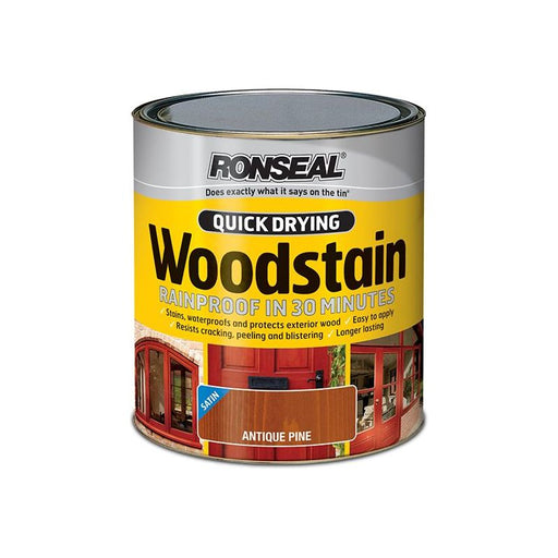 Ronseal Quick Drying Woodstain Satin Dark Oak 750ml Ronseal - Dynamic Drive