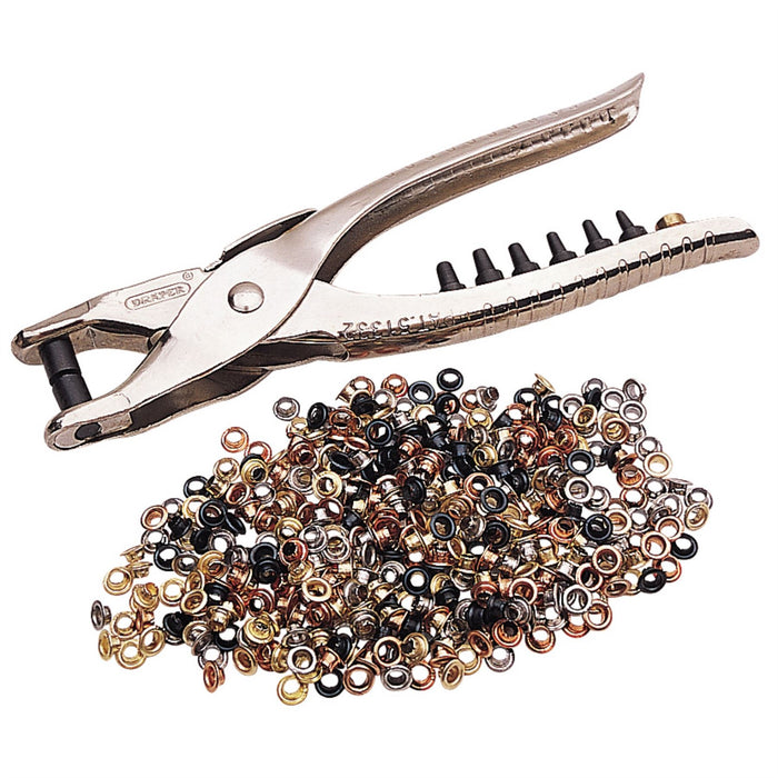 Draper Interchangeable Hole Punch and Eyelet Pliers, 210mm 31096 Draper - Dynamic Drive