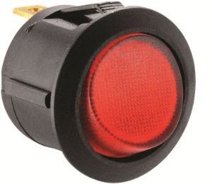 W4 12V Round Single Pole Rockeron/Off Illuminated Red 37210 W4 - Dynamic Drive