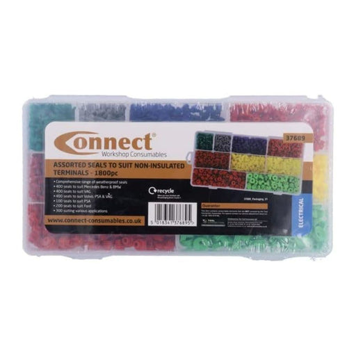 Connect Assorted Seals To Suit Non-Insulated Terminals 1800pc 37689 Tool Connection - Dynamic Drive