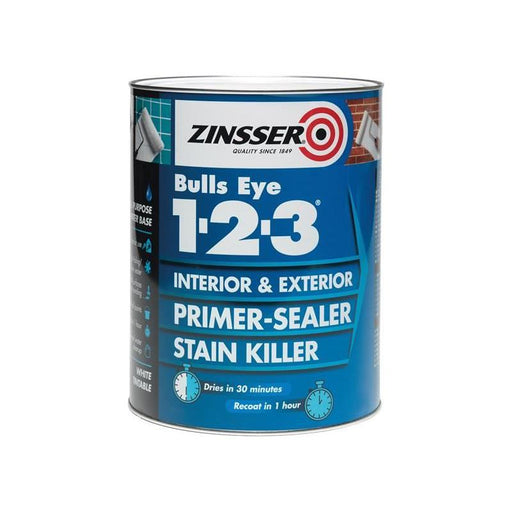 Zinsser Bulls Eye® 1-2-3 Primer & Sealer Paint White 5 litre Zinsser - Dynamic Drive