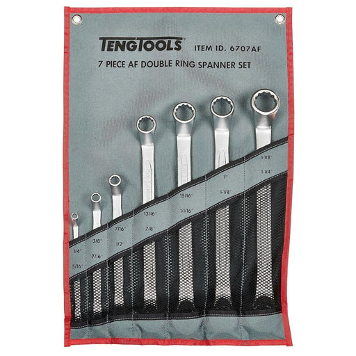 Teng Tools Double Ring Spanner Set AF Tool Roll 7 Pieces Teng Tools - Dynamic Drive