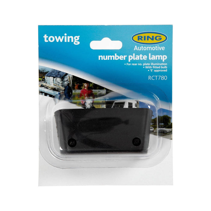 Ring Automotive RCT780 Number Plate Lamp - Black (Large) (C/W Bulb) Ring Automotive - Dynamic Drive