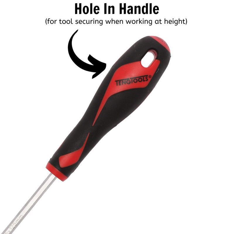 Teng Tools Flat Screwdriver 1.0 x 5.5 x 125mm L Hex Shaft Teng Tools - Dynamic Drive