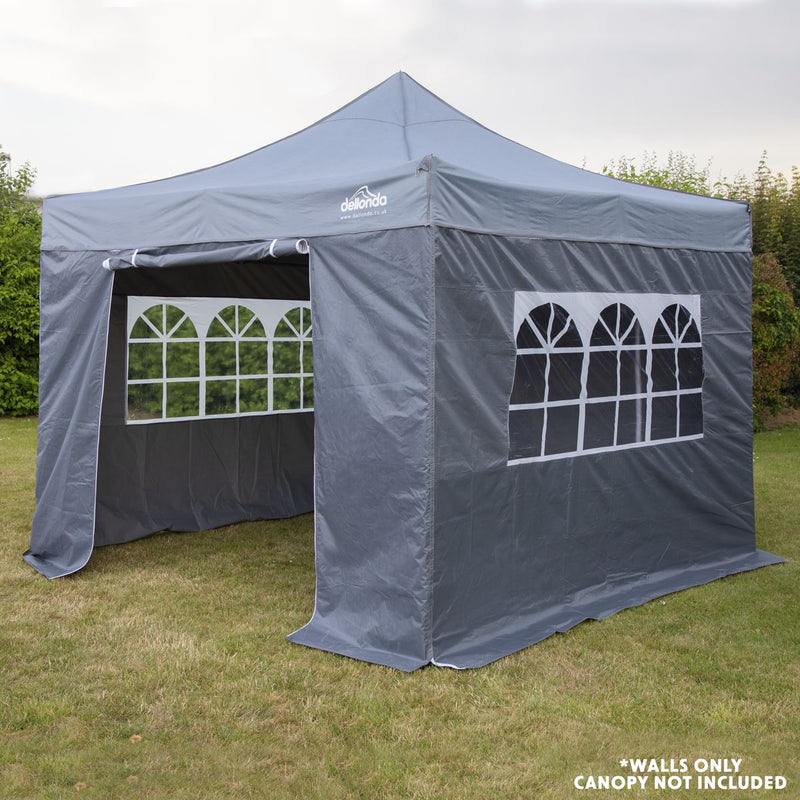 Dellonda Side Walls/Doors/Windows for Gazebo/Marquee Fits 2 x 2m Models - Grey Dellonda - Dynamic Drive
