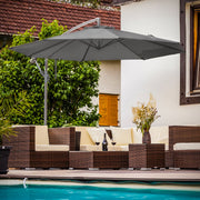 Dellonda Banana Parasol with Cover 3m - Grey DG264 Dellonda - Dynamic Drive