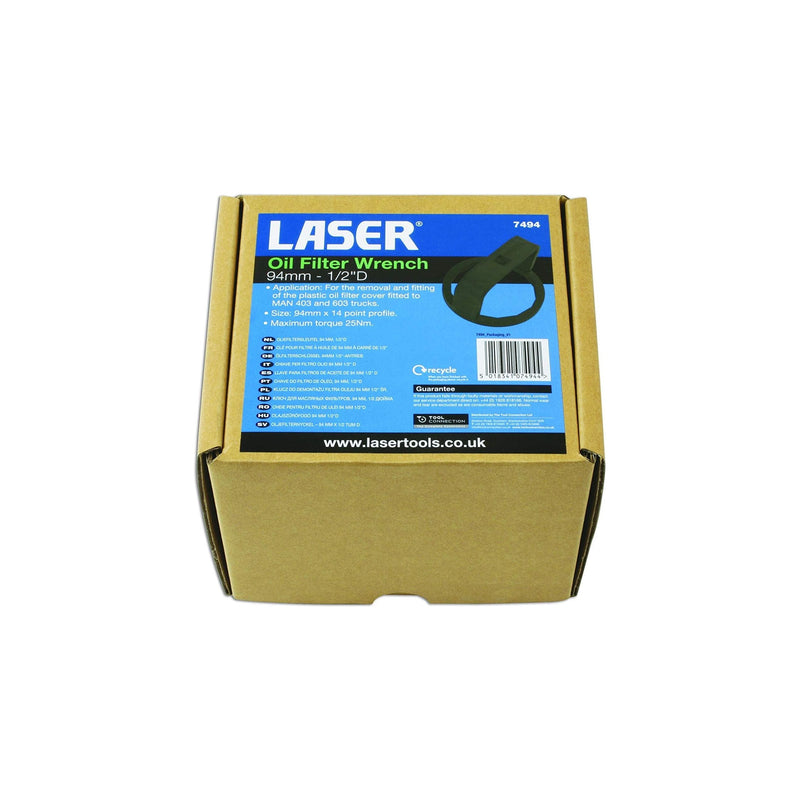 Laser Oil Filter Wrench 94mm x 14 Flutes 7494 Laser - Dynamic Drive