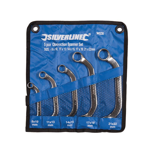 Silverline Obstruction Spanner Set 5pce 8 - 22mm Silverline - Dynamic Drive