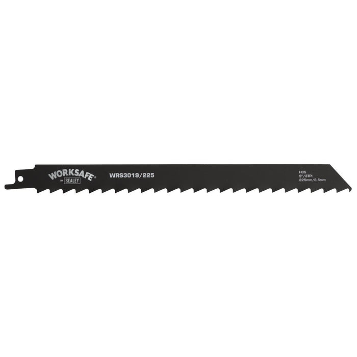Sealey Reciprocating Saw Blade Wood 225mm 3tpi Pack of 5 WRS3019/225 Sealey - Dynamic Drive