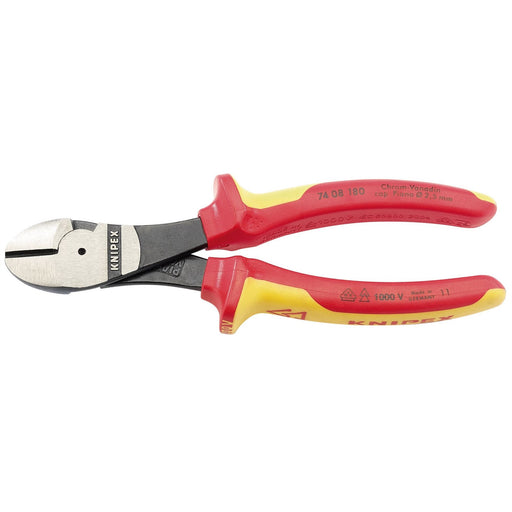 Draper Knipex 74 08 180UKSBE VDE Fully Insulated High Leverage Diagonal Side Cut Draper - Dynamic Drive