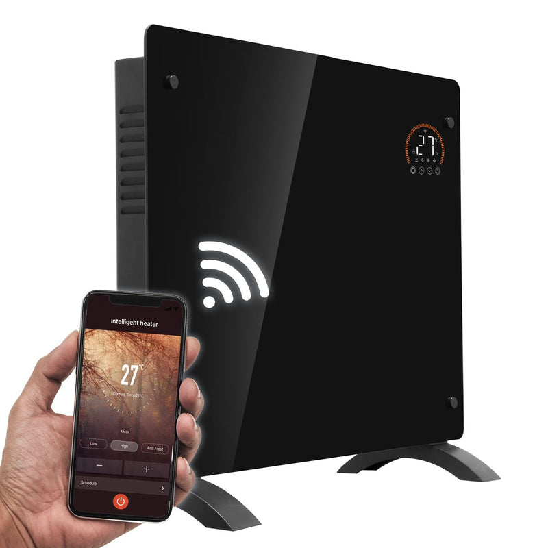 Baridi 1000W Electric Glass Panel Heater with 24/7 Timer, Remote Control & Wi-Fi - Black Baridi  - Dynamic Drive