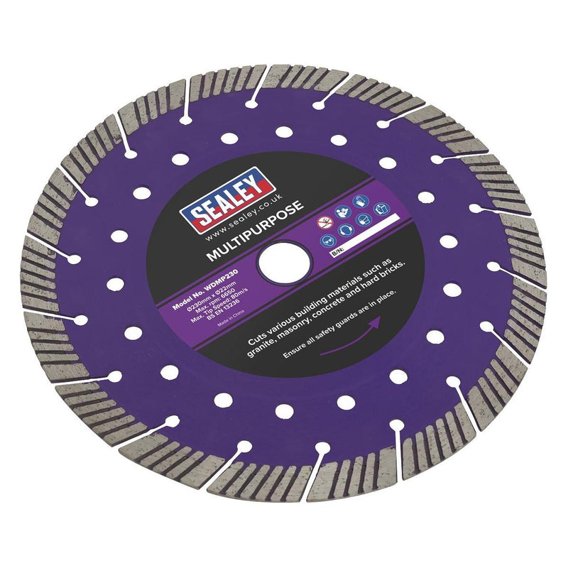 Sealey Cutting Disc Multipurpose Dry/Wet Use230mm WDMP230 Sealey - Dynamic Drive