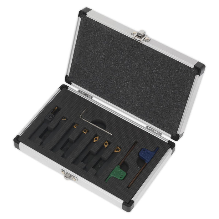 Sealey Indexable 10mm Lathe Turning Tool Set 7pc SM3025CS6 Sealey - Dynamic Drive