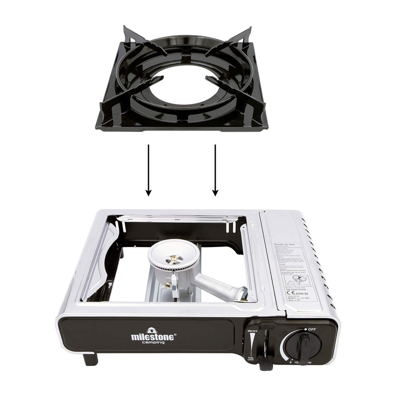 Portable Gas Stove - Fully Safety Certified 18949 Milestone Camping - Dynamic Drive