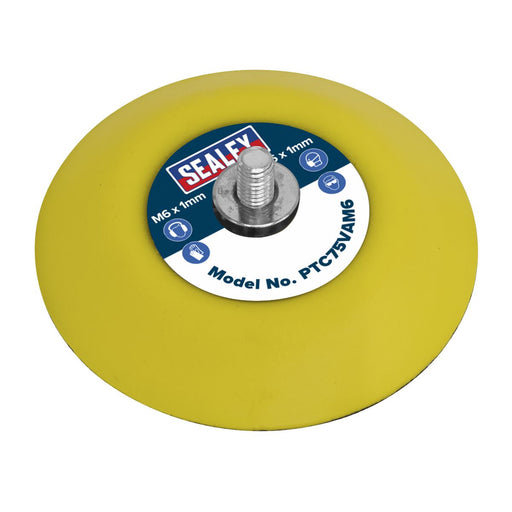 Sealey Hook-and-Loop Backing Pad71mm M6 x 1mm PTC75VAM6 Sealey - Dynamic Drive