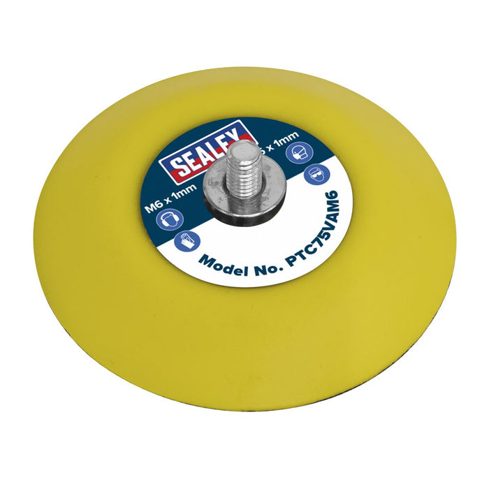 Sealey Hook-and-Loop Backing Pad71mm M6 x 1mm PTC75VAM6 Sealey - Dynamic Drive