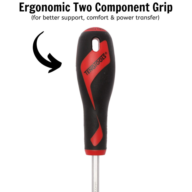Teng Tools Flat Screwdriver 1.2 x 6.5 x 100mm L Hex Shaft Teng Tools - Dynamic Drive